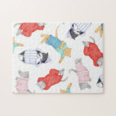 Puzzle CHATS EN PYJAMA 28x35 cm (Horizontal)