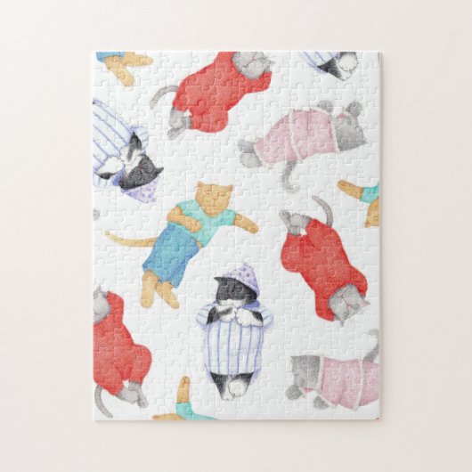 Puzzle CHATS EN PYJAMA 28x35 cm (Vertical)