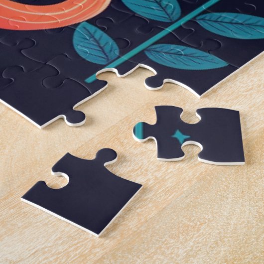 Puzzle Chats et fleurs Boho de couleur mignonne (Côté)