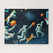 Puzzle Chats jouant au basket-ball dans l'espace avec des (Horizontal)