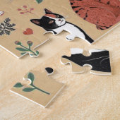 Puzzle Chats joueurs sur fond beige (Côté)