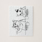 Puzzle Chats mangeant idiot drôle absurde mignon de (Vertical)