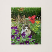 Puzzle Chats mignons en Jardin (Vertical)