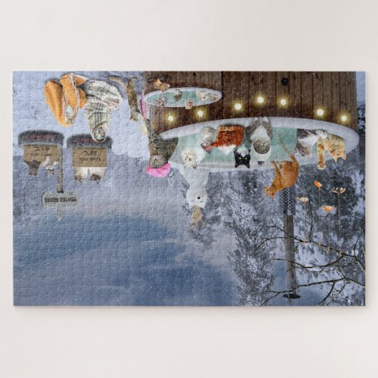 Puzzle Chats mignons et amusants dans un bain chaud Puzzl (Horizontal)