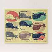 Puzzle Chats modernes vintages du milieu du siècle (Horizontal)