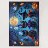 Puzzle Chats noirs Citrouille Halloween drôle (Vertical)
