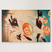 Puzzle Chats noirs d'Halloween vintage (Horizontal)