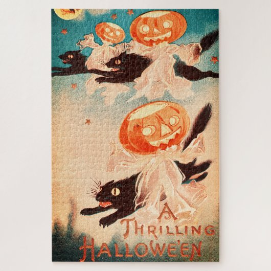 Puzzle Chats noirs d'Halloween vintage (Vertical)
