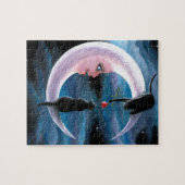 Puzzle Chats noirs du chat 581 sur la lune (Horizontal)