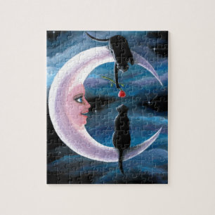 Puzzle Chats noirs du chat 581 sur la lune