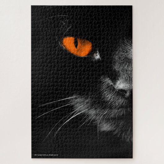 Puzzle Chats noirs règnent - Yeux orange (Vertical)