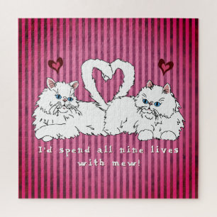 Puzzle Chats perses blancs au coeur Saint-Valentin