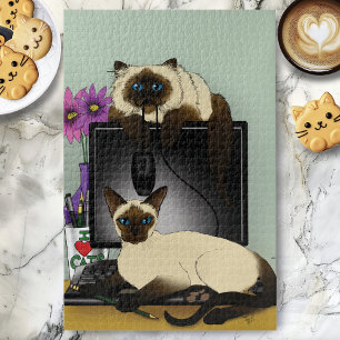 Puzzle Chats siamois d'ordinateur