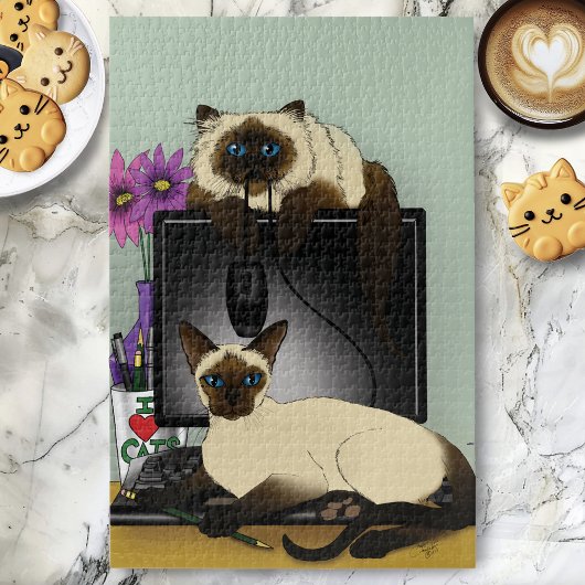 Puzzle Chats siamois d'ordinateur