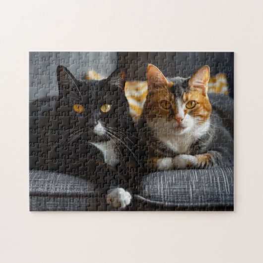 Puzzle Chats sur un canapé (Horizontal)