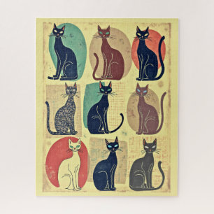 Puzzle Chats vintage modernes du milieu du XXe siècle