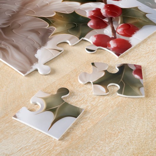 Puzzle Chatte Chien Golden Retriever Chiot Nom de Noël (Côté)