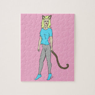 Puzzle chatte fille