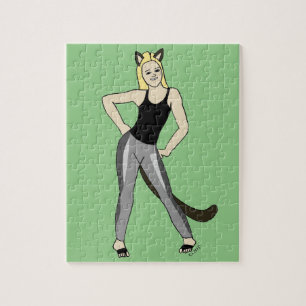 Puzzle chatte fille  