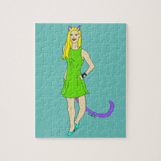 Puzzle chatte fille (Vertical)