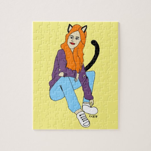 Puzzle chatte fille  (Vertical)