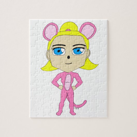 Puzzle chatte rose     (Vertical)