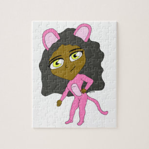 Puzzle chatte rose