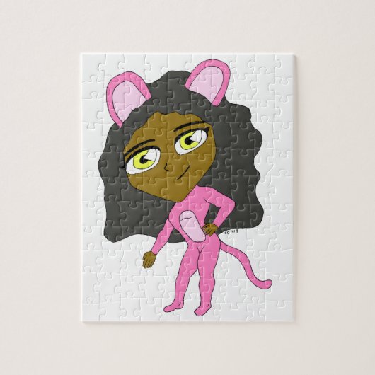 Puzzle chatte rose (Vertical)