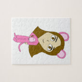 Puzzle chatte rose fille     (Horizontal)