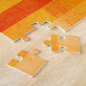 Puzzle Chaud Patiné Orange Rouge rayures Monogramme (Côté)
