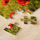 Puzzle Chaumière dans un champ de coquelicots avec un che (Côté)