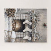 Puzzle Chaussettes de Noël Cheminée de Fêtes (Horizontal)