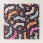 Puzzle Chaussettes de Noël et flocons de neige : motif vi (Horizontal)