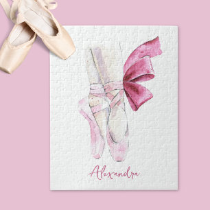 Puzzle Chaussons de ballet nom ou texte personnalisé