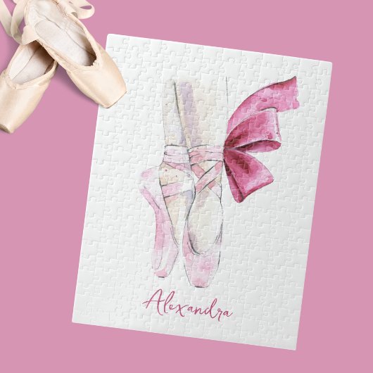 Puzzle Chaussons de ballet Nom ou texte personnalisé
