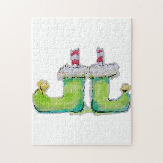 Puzzle chaussures d'elfe de Noël (Vertical)