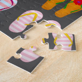 Puzzle Chaussures funky coloré tongs été (Côté)