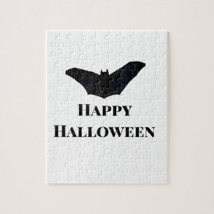 Puzzle Chauve-souris noire joyeux Halloween ajouter nom t
