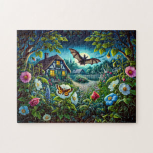 Puzzle Chauve-souris volant dans le jardin la nuit