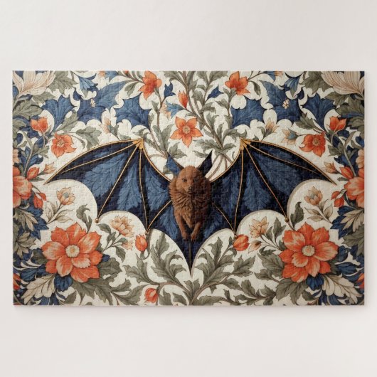 Puzzle Chauve-souris volante Floral inspiré de William Mo (Horizontal)