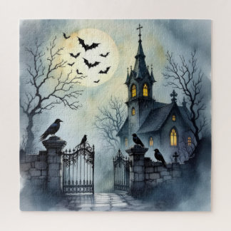 Puzzle Chauves-souris dans le beffroi - Corbeaux sur la g