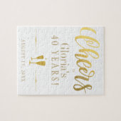 Puzzle Cheers to 40 years personalized birthday gift (Horizontal)