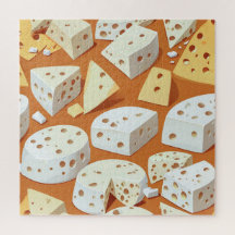 Cheese Pieces With Natural Holes Cute Pattern