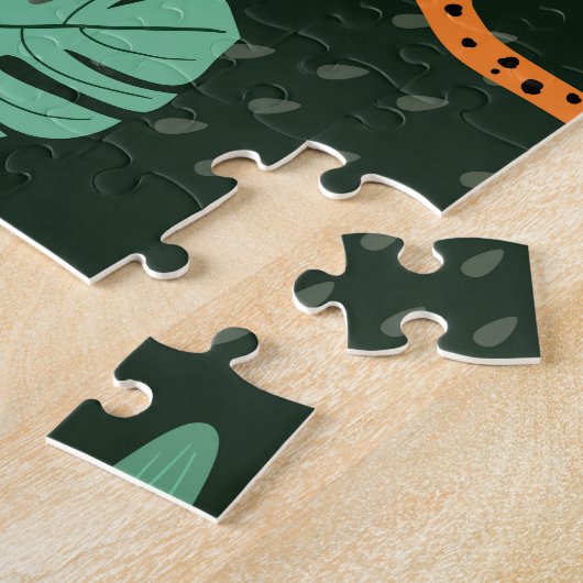 Puzzle Cheetah Exotic : Tropical Summer Seamless. (Côté)