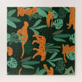 Puzzle Cheetah Exotic : Tropical Summer Seamless. (Horizontal)