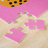 Puzzle Cheetah minimaliste en rose (Côté)