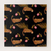 Puzzle Cheetahs romantiques : aquarelle motif sans coutur (Horizontal)