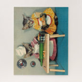 Puzzle chef tigré de chaton et assistant de chaton de (Vertical)