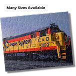 Puzzle Chemin de fer Chessie Diesel<br><div class="desc">Jaune Orange Chessie Diesel Loco Train Puzzle - voir ma boutique pour plus de cadeaux de train</div>