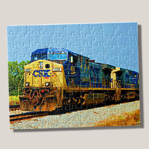Puzzle Chemin de fer CSX Yellow Blue Diesel
